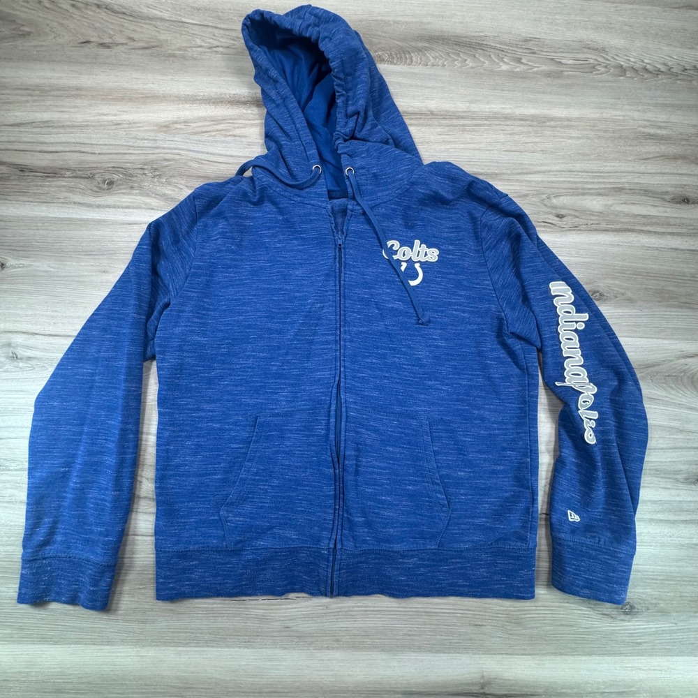 NFL Team Apparel Indianapolis Colts New Era Zip Up Hoodie Sweatshirt Woman's 2XL